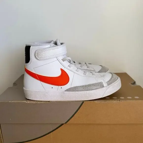 Nike Blazer Mid ‘77 White/Orange Kids Sneakers - SZ 13.5 C - Picture 2 of 11